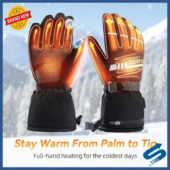 Heated Gloves Small Fast Heat Rechargeable Waterproof Touchscreen Skiing
